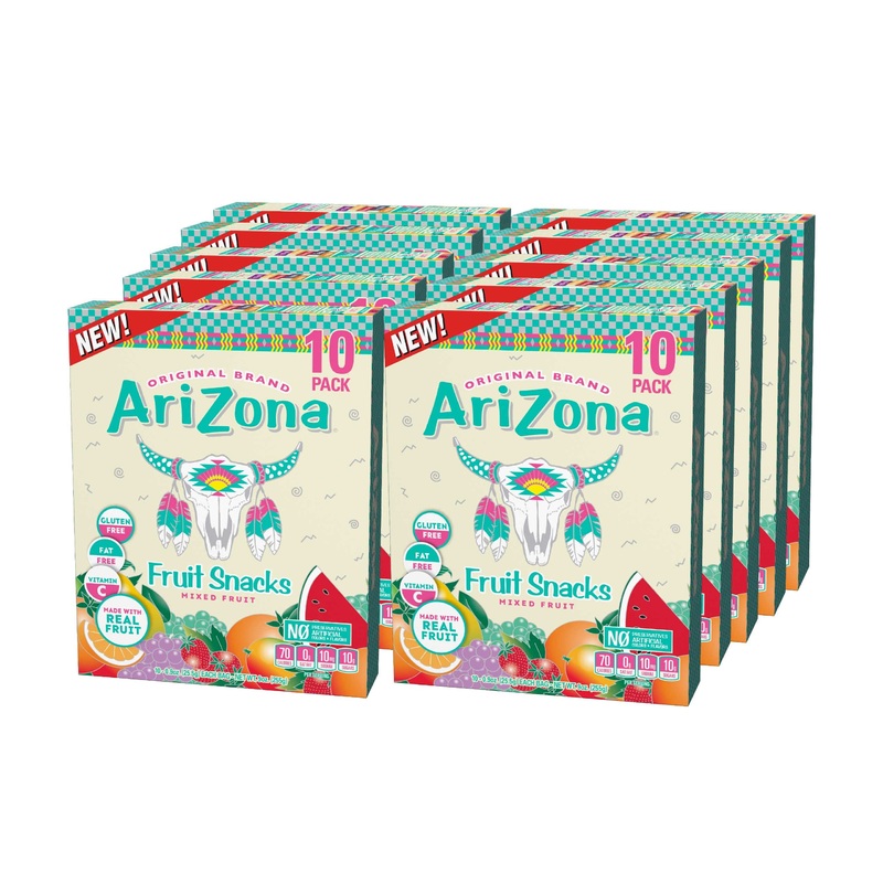 Arizona Fruit Snacks, Mixed Fruit – 10 Boxes Of 10 Ct. 0.9Oz Bags (Total 100 Ct. 0.9Oz Bags) – Gluten Free – Gummy Chews