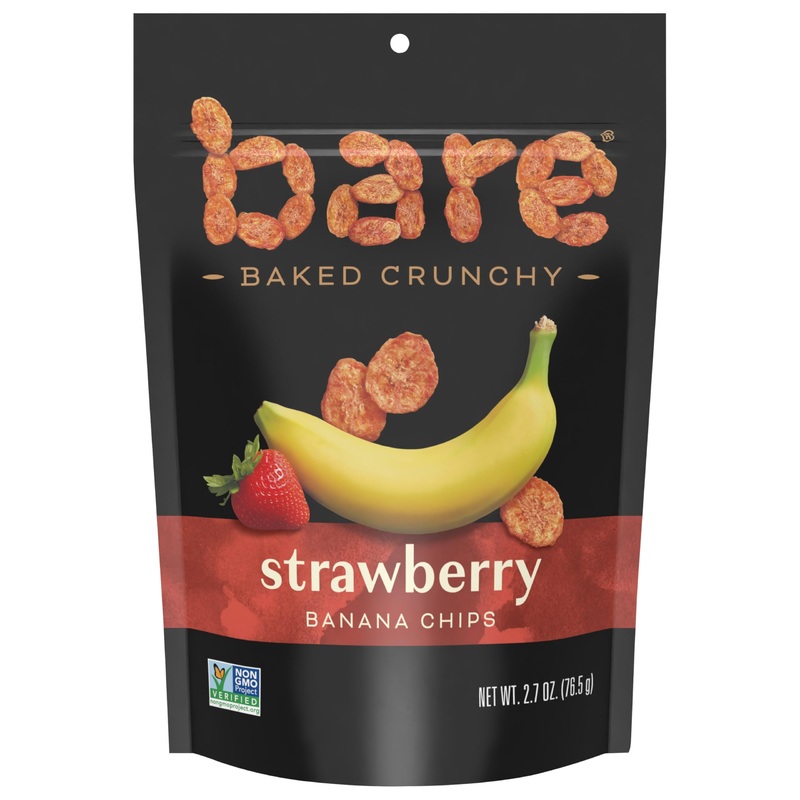 Bare Baked Crunchy Banana Chips, Strawberry Banana, Gluten Free, 2.7 Oz Bag