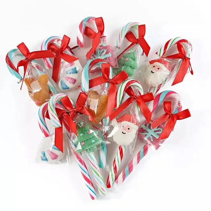 Candy Canes with Christmas Decorated Jellies: 20CT Box