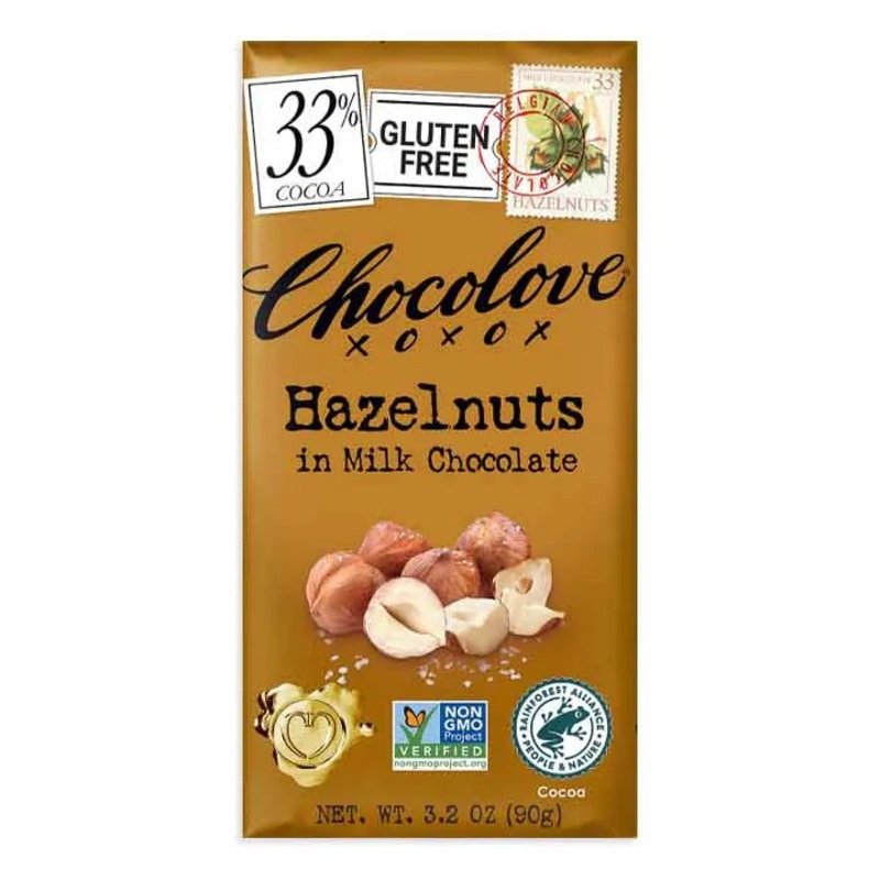 Chocolove Toffee and Almonds Milk Chocolate Candy Bars: 12-Piece Box
