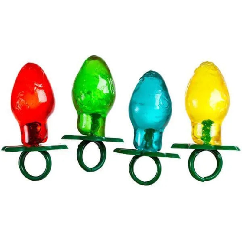 Christmas Light Bulb Ring Suckers: 12-Piece Box