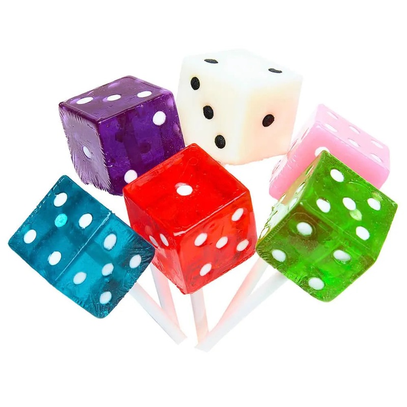Dice Lollipops – Assorted: 24-Piece Box