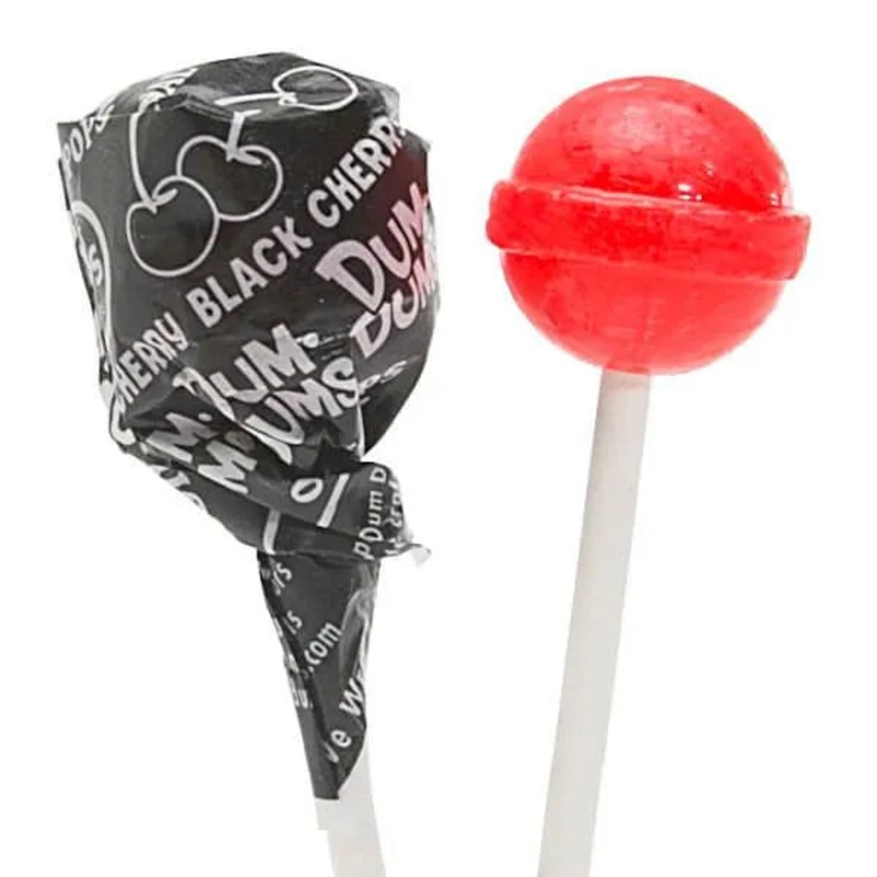 Dum Dums Black Party Pops – Cherry: 75-Piece Bag