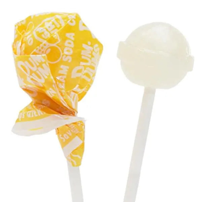 Dum Dums Yellow Party Pops – Cream Soda: 5LB Bag