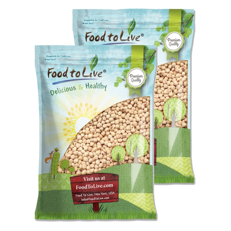 Food To Live Blanched Hazelnuts, 16 Pounds Raw Whole Filberts, No Skin, Unsalted, Unroasted Nuts, Vegan, Kosher. Keto. Good Sour