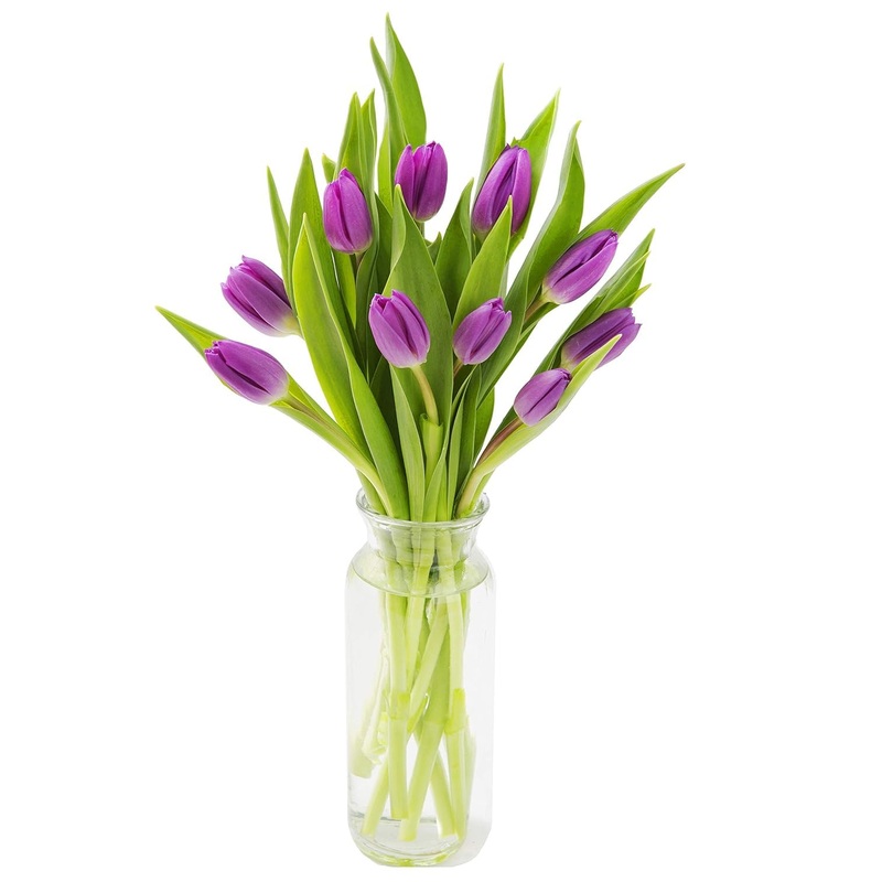 Kabloom Flowers -Valentine’S Day Collection – 10 Purple Tulips With Vase, Gift For Birthday, Sympathy, Anniversary, Get Well, Th