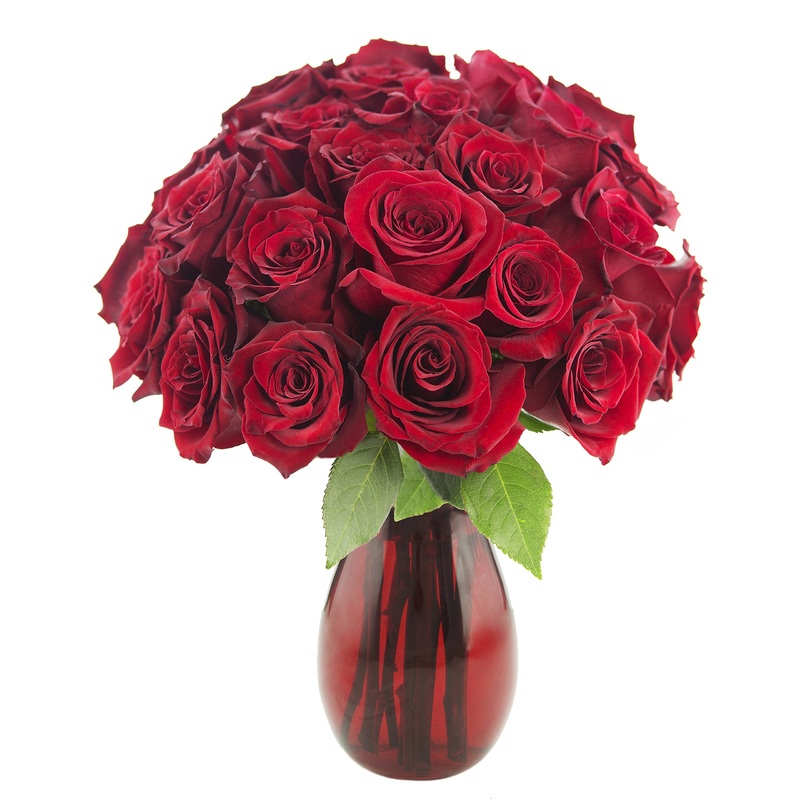 Kabloom Prime Next Day Delivery – Mothers Day Collection – Queen Of Hearts Red Roses (Two Dozen) With Vase.Gift For Birthday, An