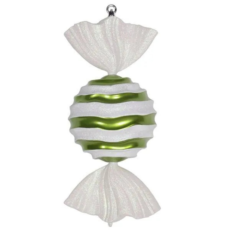 Lime Green Stripe Wave Candy Ornament – 18.5 Inch