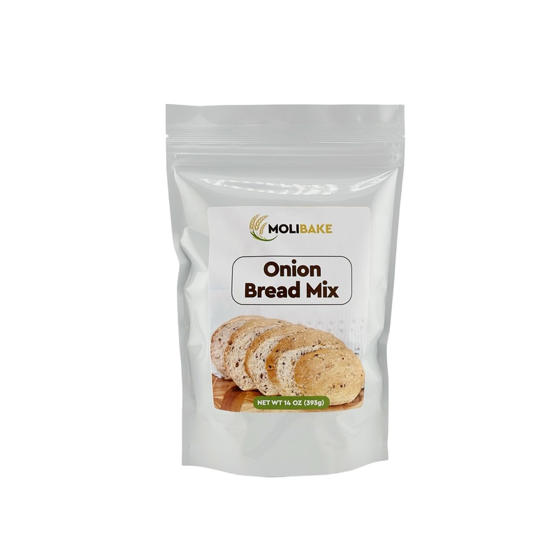 Molibake Onion Bread Mix – All-Natural Baking Mix For Bread Machine And Oven – 14 Oz Bread Mix With Dried Onion Flakes, Sunflowe