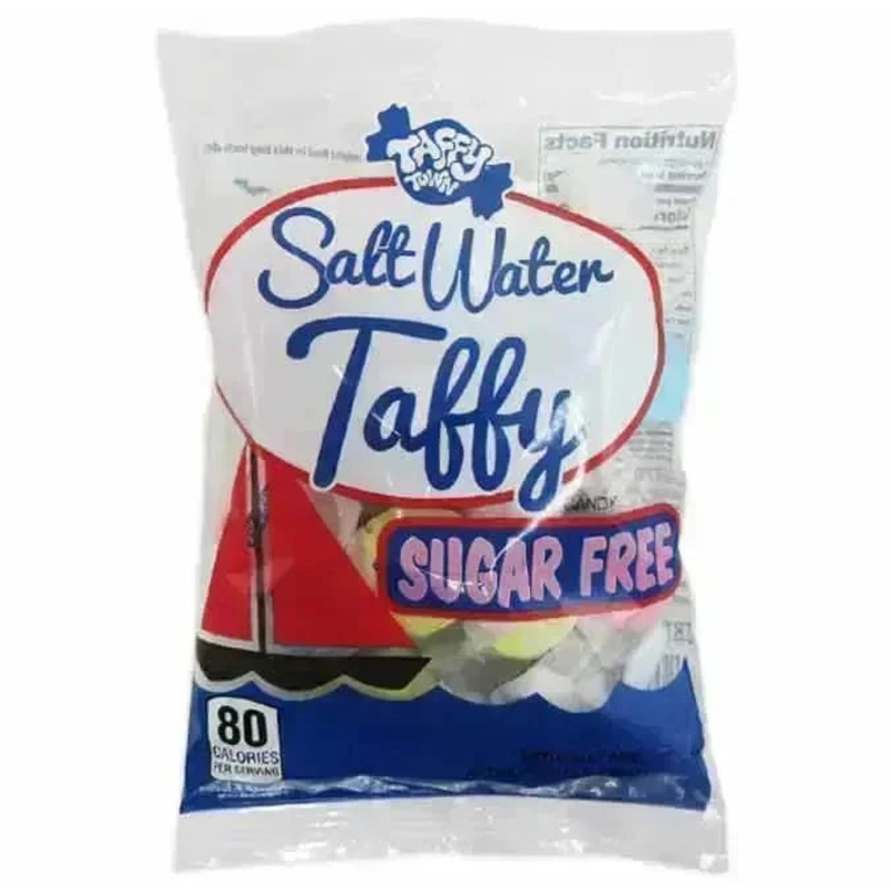 Salt Water Taffy Sugar-Free Assorted Flavors Peg Bags: 12-Piece Case