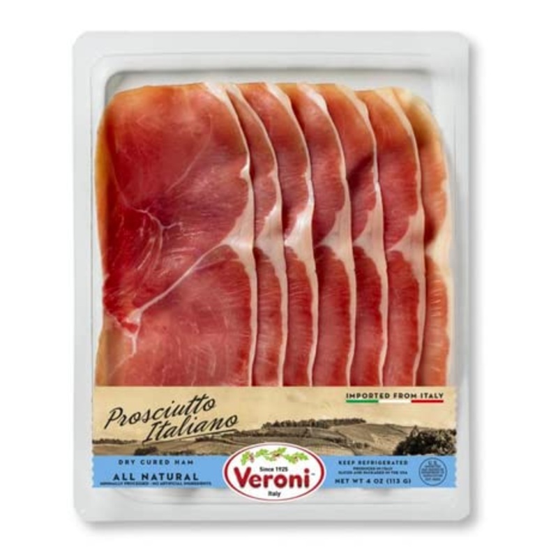 Veroni Pre-Sliced Prosciutto Italiano – Dry Cured Ham 4 Oz (Pack Of 5) By Becro Food (5)