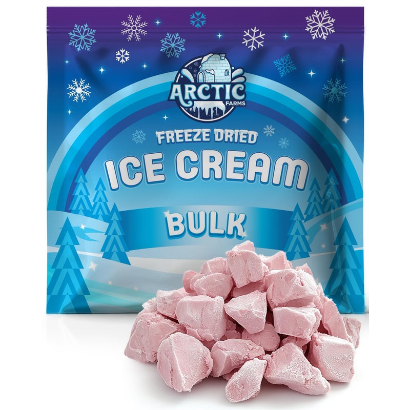 Arctic Farms Freeze Dried Ice Cream Bits Bulk – Does Not Melt (Cotton Candy – Pink) (1Lb)