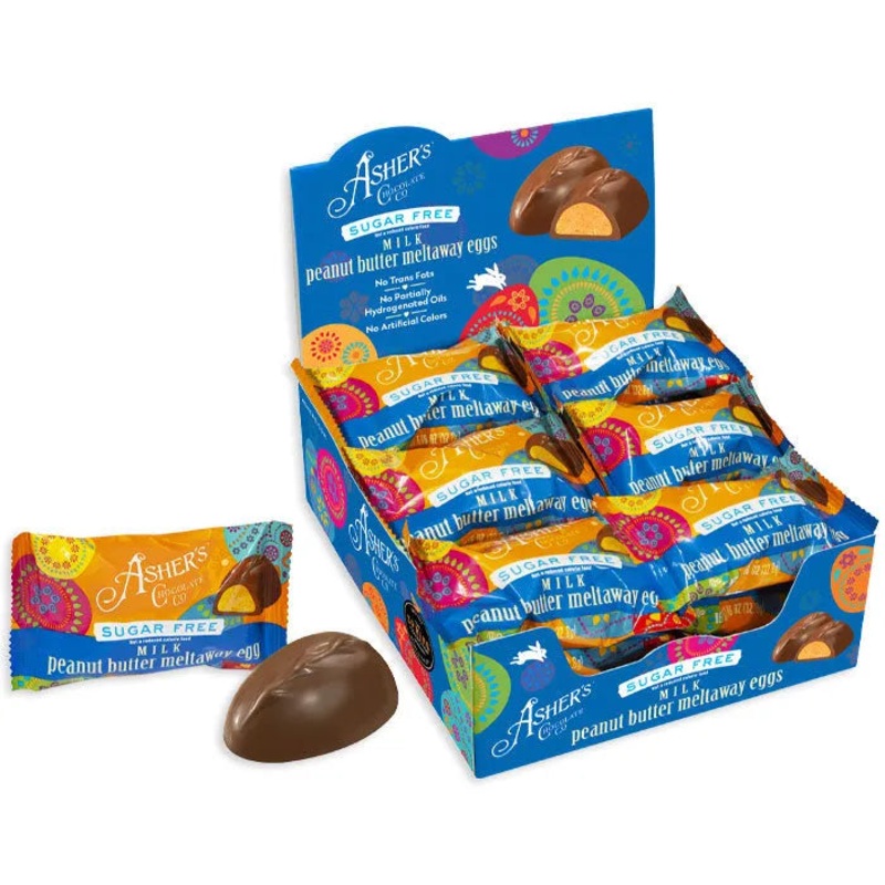Asher’s Milk Chocolate Peanut Butter Meltaway Eggs: 18-Piece Box