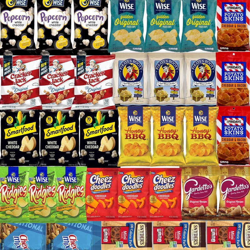 Assorted Chips Variety Pack – Potato Chips, Pretzels, Popcorn, And Healthy Snacks – 35 Count By Bussin Boxes
