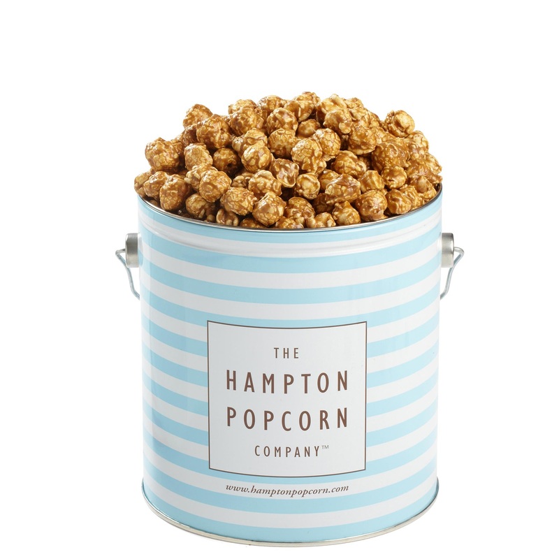 Caramel Popcorn Tin, 17 Ounce (1 Gallon Tin), Birthday Gifts, The Hampton Popcorn & Candy Company