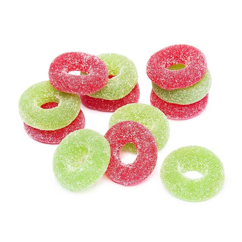 Christmas Wreaths Jelly Rings Candy: 16-Ounce Tub