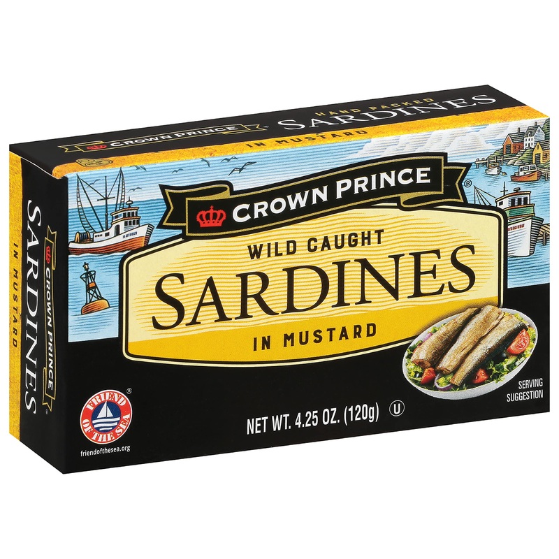 Crown Prince Sardines In Mustard, 4.25-Ounce Cans (Pack Of 12)
