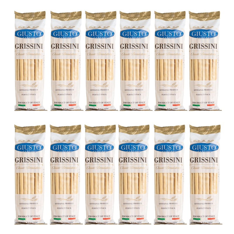 Giusto Sapore Grissini Classic Breadsticks – 100G – Imported From Italy And Family Owned – 12 Pack