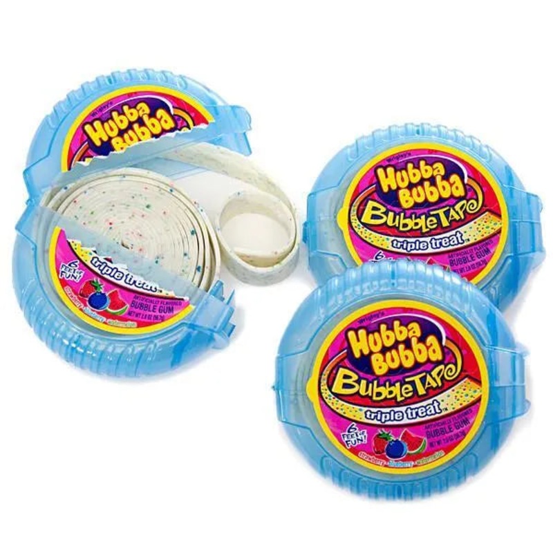 Hubba Bubba Bubble Tape Gum Rolls – Triple Treat: 12-Piece Box