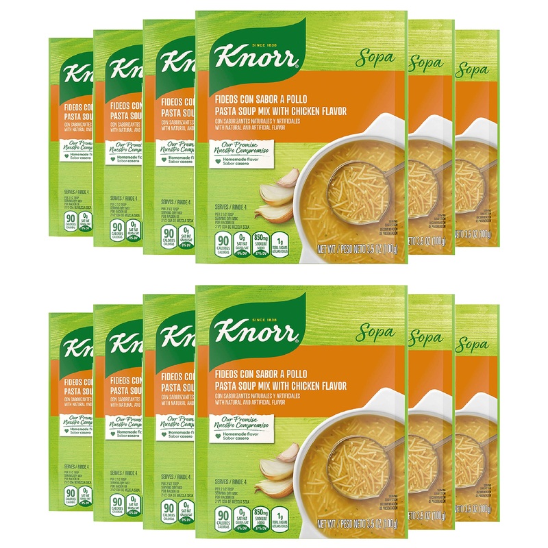 Knorr Sopa Pasta Soup Mix, Chicken 3.5 Oz (Pack Of 12)