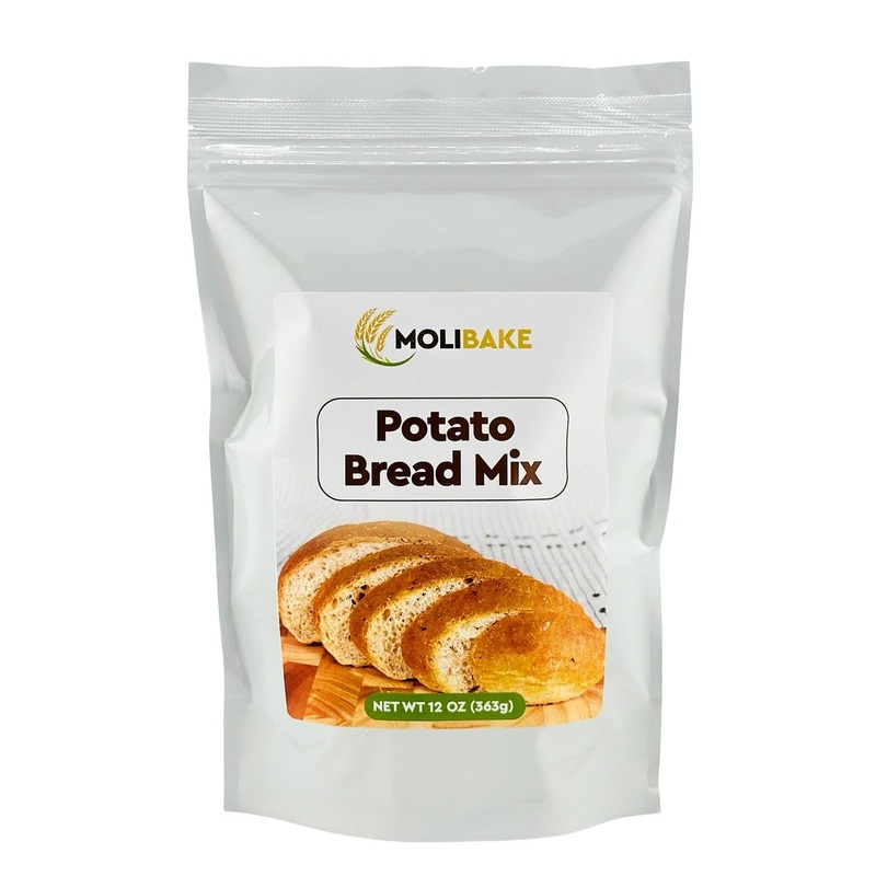 Molibake Potato Bread Mix – All-Natural Baking Mix For Bread Machine And Oven – 12 Oz – Mix For Bread With Potato Flakes, Rye Fl