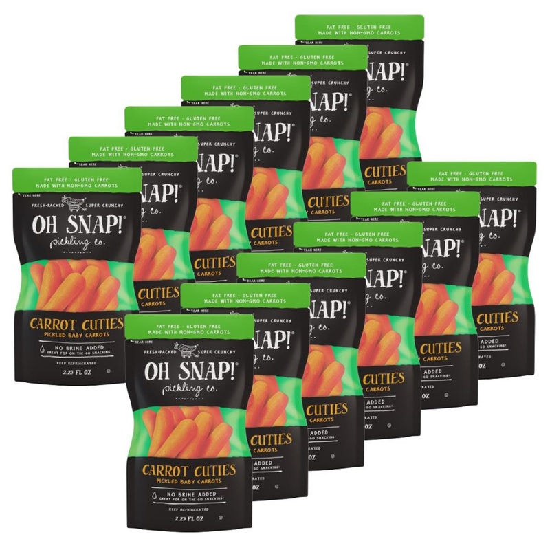 Oh Snap! Carrot Cuties (12 Pack) – Pickled Baby Carrot Snacks – Fresh Packed Ready To Eat Pickled Baby Carrots – Gluten-Free, Fa