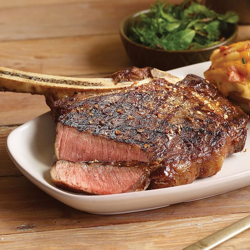 Premium French-Cut Bone-In Ribeye Steak, 4 Pieces, 22 Oz Each – Wet Aged For Perfection With Included Cooking Instructions – A C
