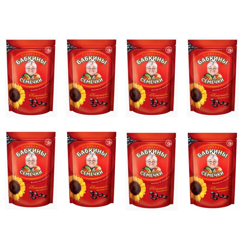Roasted Sunflower Seeds Babkinu 500G Bundle Of 8 Packages In A Box From Unipromax