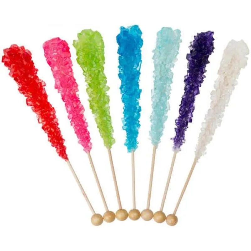 Rock Candy Crystal Sticks Assortment – Unwrapped: 120-Piece Box
