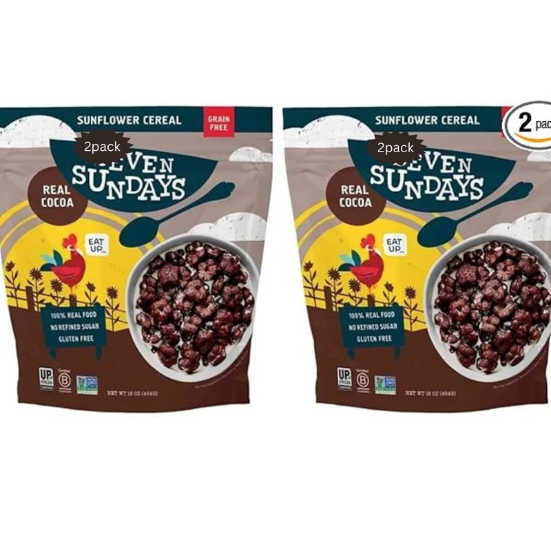 Seven-Sundays Sunflower Cereal, Real Cocoa, 16 Oz(454G) – (Pack Of 2) (Grain Free & Gluten Free)
