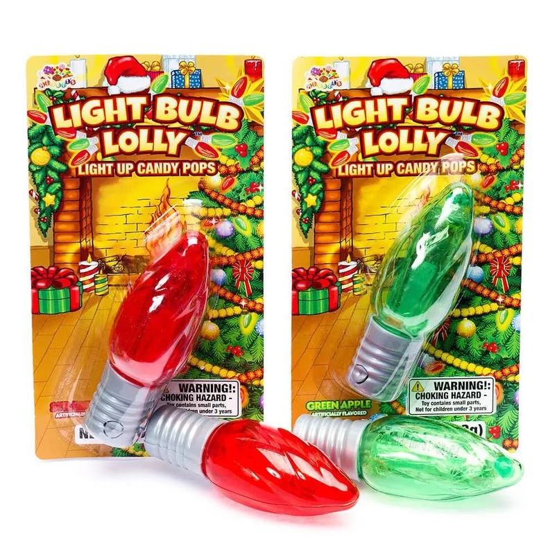 Albert’s Christmas Light Bulb Lollipops: 12-Piece Display