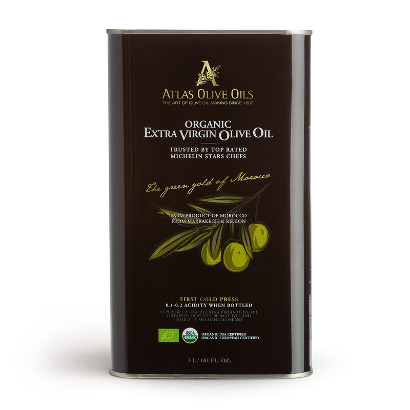 Atlas 3 Lt Organic Cold Press Extra Virgin Olive Oil With Polyphenol Rich From Morocco|Newly Harvested Unprocessed From One Sing