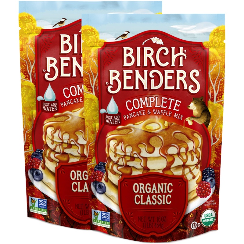 Birch Benders Organic Classic Pancake And Waffle Mix, 16 Oz (Pack Of 2)