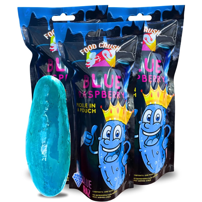 Blue Raspberry Pickles In A Pouch-(Pack Of 3) Blue Raz Pickle As Seen On Tiktok Trend Items. | Used In The Blue Raz Pickle Kit A