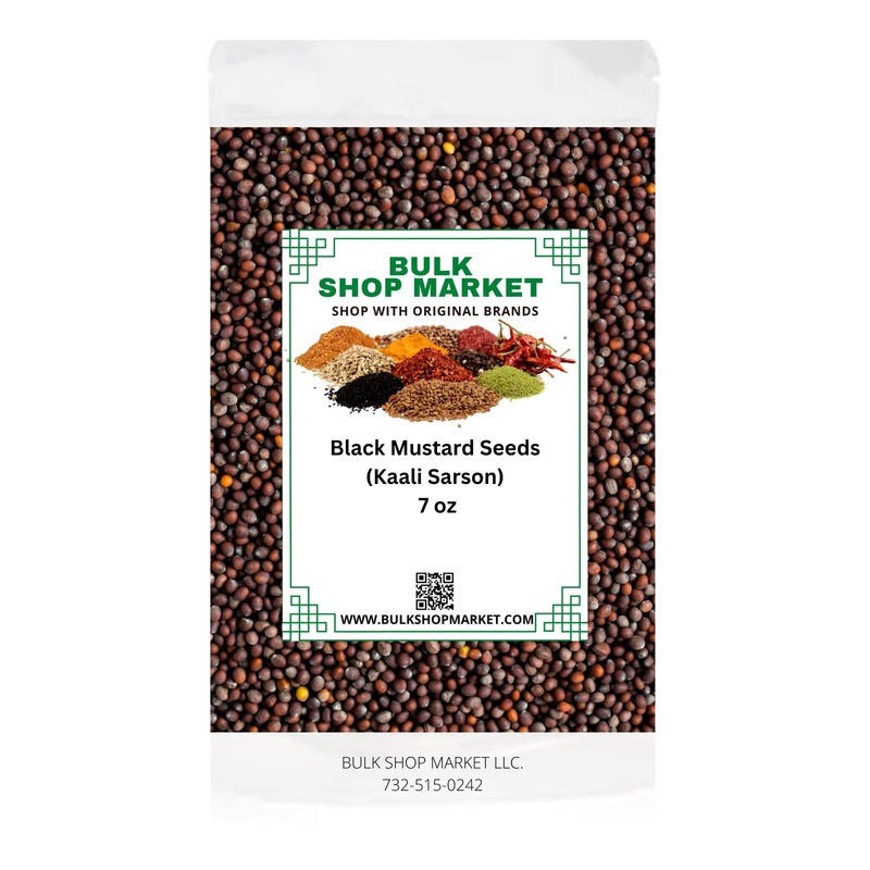 BulkShopMarket Black Mustard Seeds, 7 oz – Organic Whole Spice for Cooking and Baking, Non-GMO, Gluten-Free