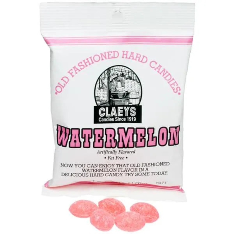 Claeys Hard Candy Drops Bags – Watermelon: 12-Piece Box