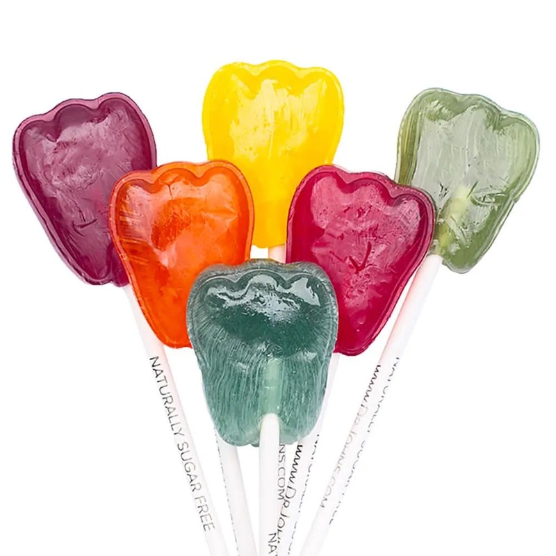 Dr. John’s Sugar Free Tooth-Shaped Suckers Assortment: 1LB Bag