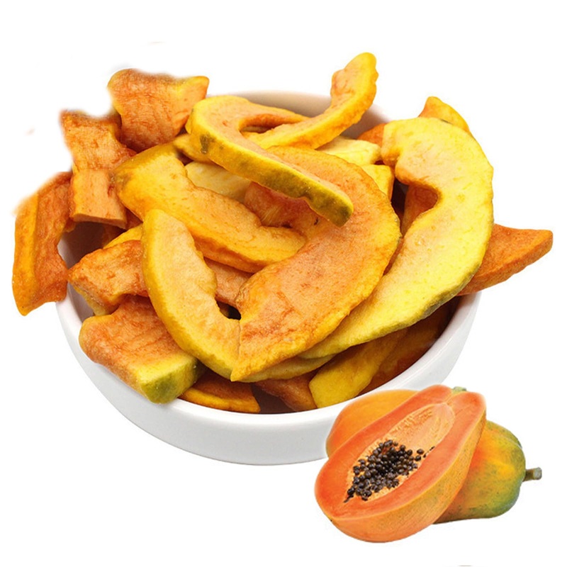 Dried Papaya 3.52Oz Fruit And Vegetable Crisp Freeze-Dried Papaya Crisp Casual Snack Dehydrated Red Heart Papaya Slice Snack 100
