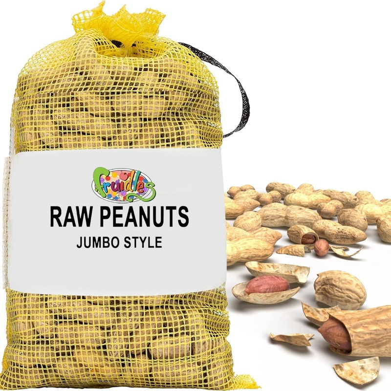 Fruidles Raw Peanuts, Raw Peanuts In Shell, Great For Boiling, Squirrels Feed, Birds Feed And Wildlife, 12 Pound Bag (4-Pack)