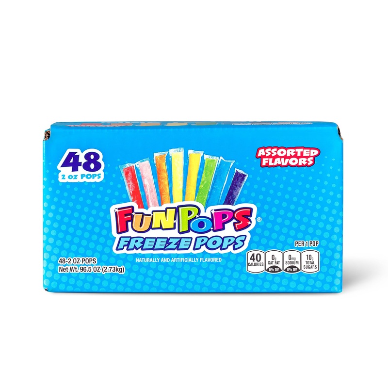 Funpops Freeze Pops, Variety Pack, 2 Oz, 48 Count Box
