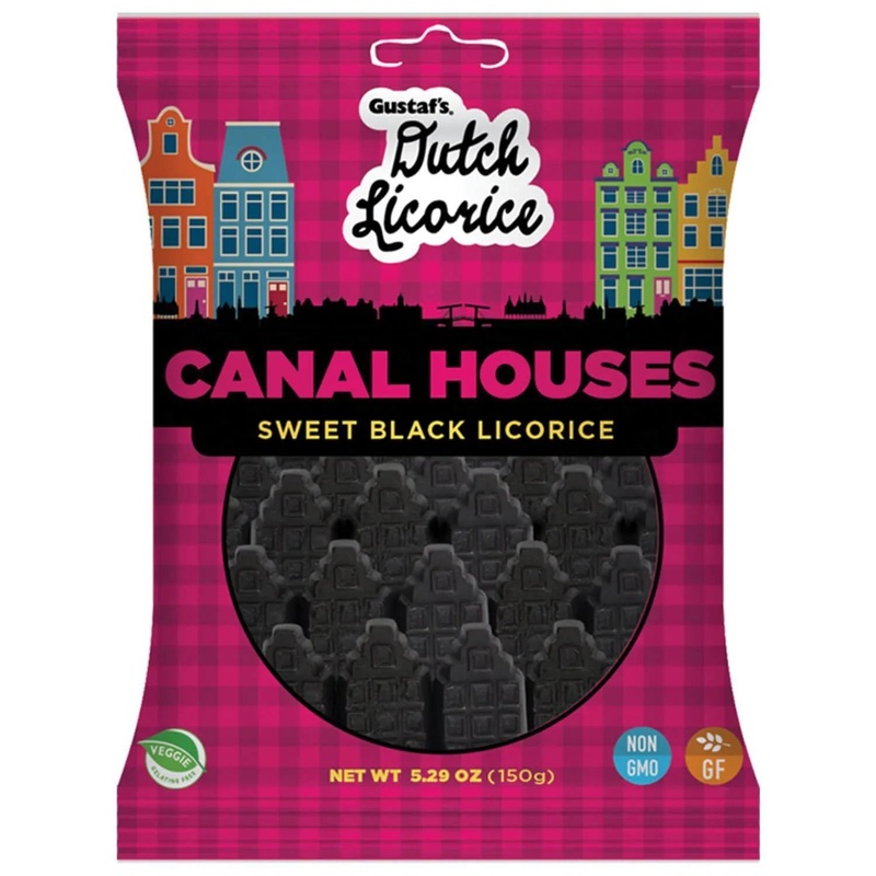 Gustaf’s Dutch Licorice Canal Houses 5.29-Ounce Bags: 12 Piece Box
