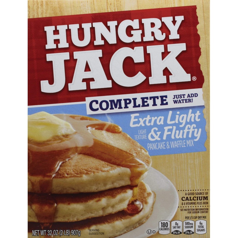 Hungry Jack Complete Extra Light & Fluffy Pancake And Waffle Mix, 32 Ounce (Pack Of 6)