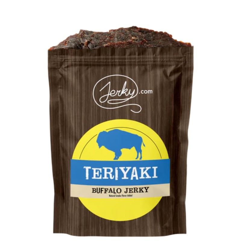 Jerky.Com Exotic Teriyaki Buffalo Jerky – Wild Game Meat Snacks, Exotic Snacks, High-Protein, All-Natural, No Added Preservative