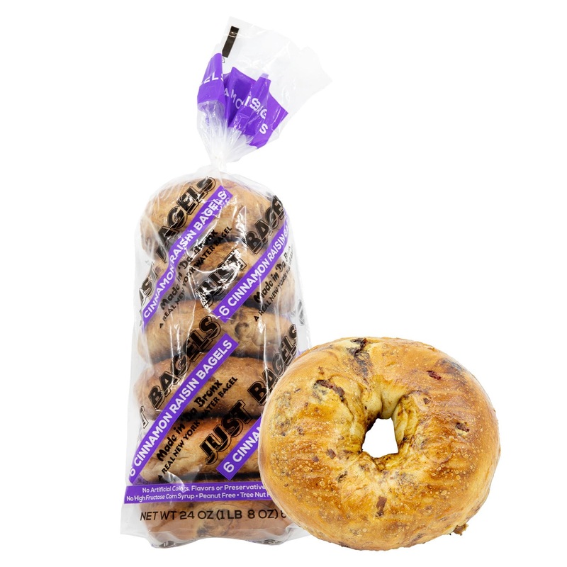Just Bagels – Cinnamon Raisin Bagels – 2 Packs Of 6 Bagels Per Pack – 12 Total Non-Gmo.