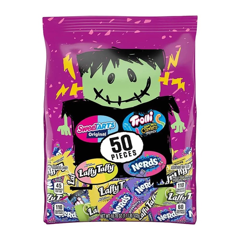 Nerds- Laffy Taffy – SweeTarts – Trolli Halloween Candy Assortment: 50-Piece Bag