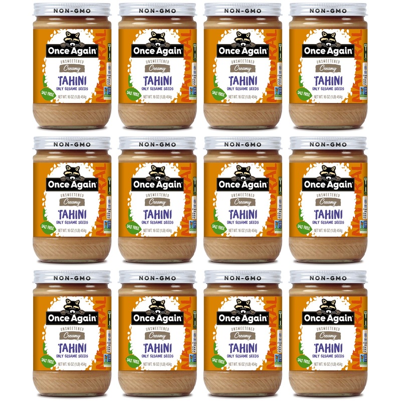Once Again Natural Sesame Tahini, 16Oz – Salt Free, Unsweetened – Gluten Free Certified, Vegan, Kosher, Paleo, Peanut Free – Gla