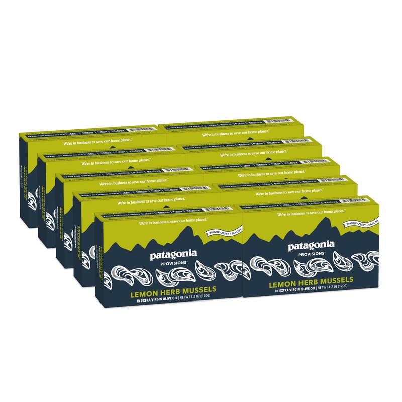 Patagonia Provisions – Lemon Herb Mussels In Extra Virgin Olive Oil | Responsibly Sourced | 16G Protein & Gluten Free | Pack Of