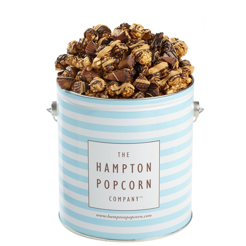 Peanut Butter Cup Popcorn Tin, 26 Ounce Popcorn 1 Gallon Tin, Gourmet Popcorn Gift, Birthday Gifts, The Hampton Popcorn & Candy