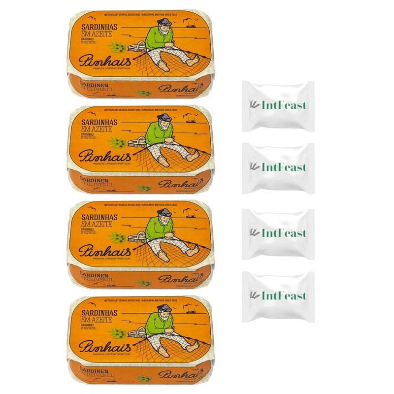 Pinhais Canned Sardines In Virgin Olive Oil, 4.4Oz (Pack Of 4)