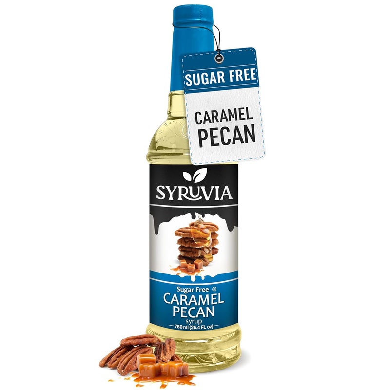 Syruvia Sugar-Free Caramel Pecan Syrup – 25.4 Fl Oz Premium Coffee Flavoring Syrup. 0 Calories, Kosher, And Gluten-Free. Ideal F